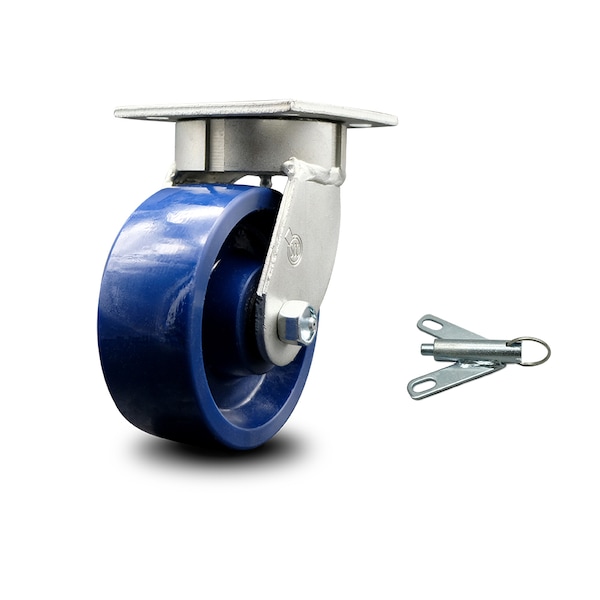 5 Inch Kingpinless Solid Poly Wheel Swivel Caster with Swivel Lock SCC